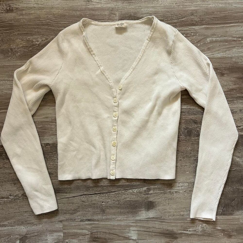 Brandy-melville Women's White Cardigan